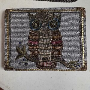 Mary Frances Beaded Purse Crossbody Handbag Clutch "Owlsome" Owl Unique Glamour